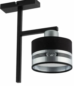 Sklep Kaja Pojedynczy, sztywny zwis z czarno-srebrnym abażurem SIG 32152 - PRO Outlet