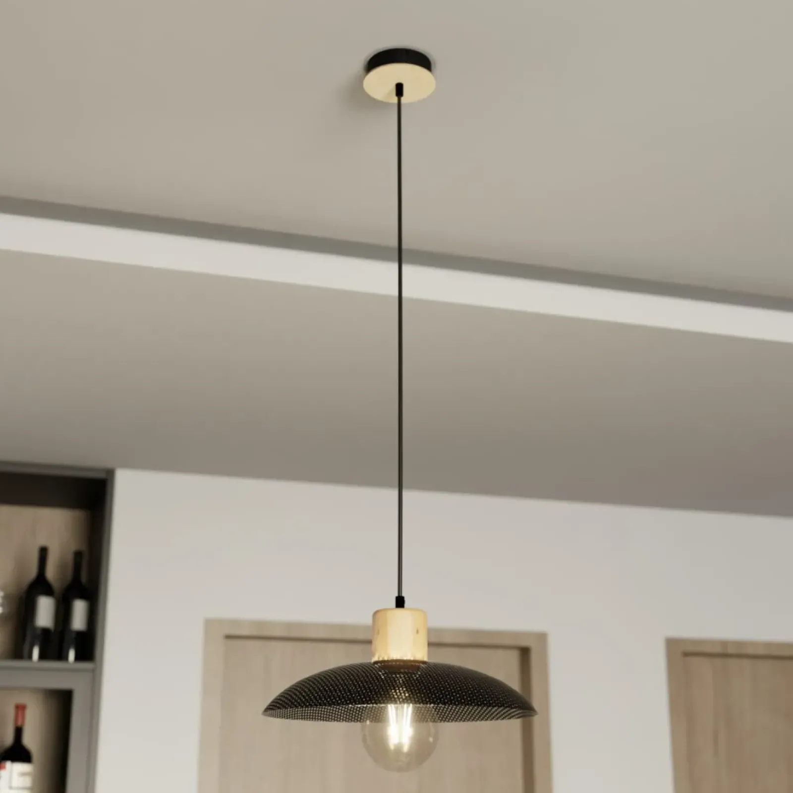 Sklep Kaja Pojedynczy zwis w stylu industrialnym 1318/1 KOBE | Kaja Oświetlenie czarny Cheap