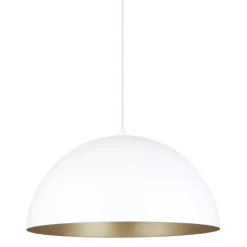 Sklep Kaja Półokrągła, biało-złota lampa wisząca do kuchni A8001XL-WH – VELA Cheap