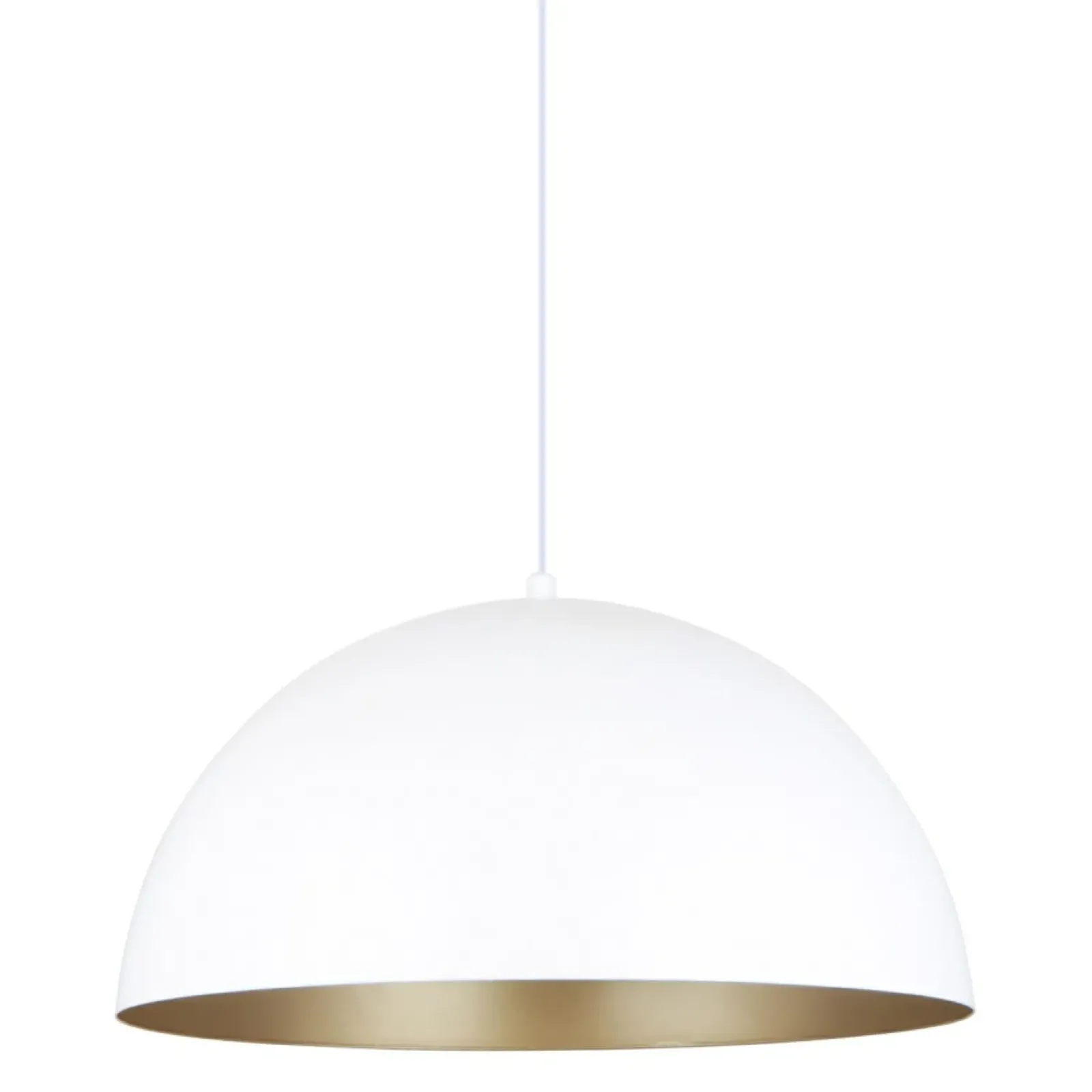 Sklep Kaja Półokrągła, biało-złota lampa wisząca do kuchni A8001XL-WH – VELA Cheap