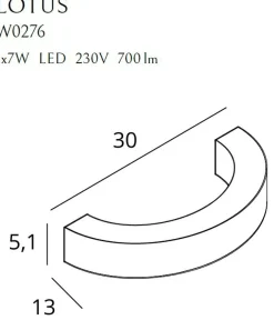 Sklep Kaja Półokrągła, ledowa, złota lampa ścienna MX W0276 LOTUS | Kaja* Lampy Led