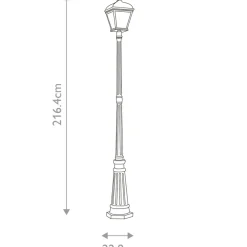 Sklep Kaja Ponad dwumetrowa lampa ogrodowa BAYVIEW-5L-BK z serii BAYVIEW* Latarnie Ogrodowe|Lampy Ogrodowe Stojące