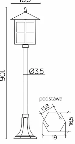 Sklep Kaja Ponad metrowa lampa ogrodowa, ozdobna K 5002/2/KW z serii WENECJA | Kaja Oświetl* Lampy Ogrodowe Stojące
