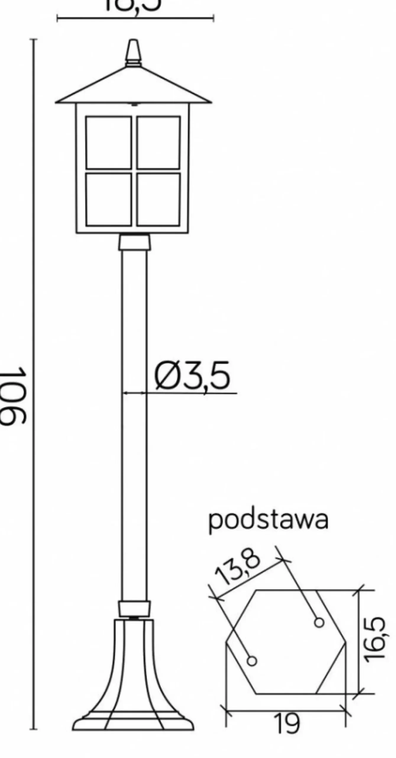 Sklep Kaja Ponad metrowa lampa ogrodowa, ozdobna K 5002/2/KW z serii WENECJA | Kaja Oświetl* Lampy Ogrodowe Stojące