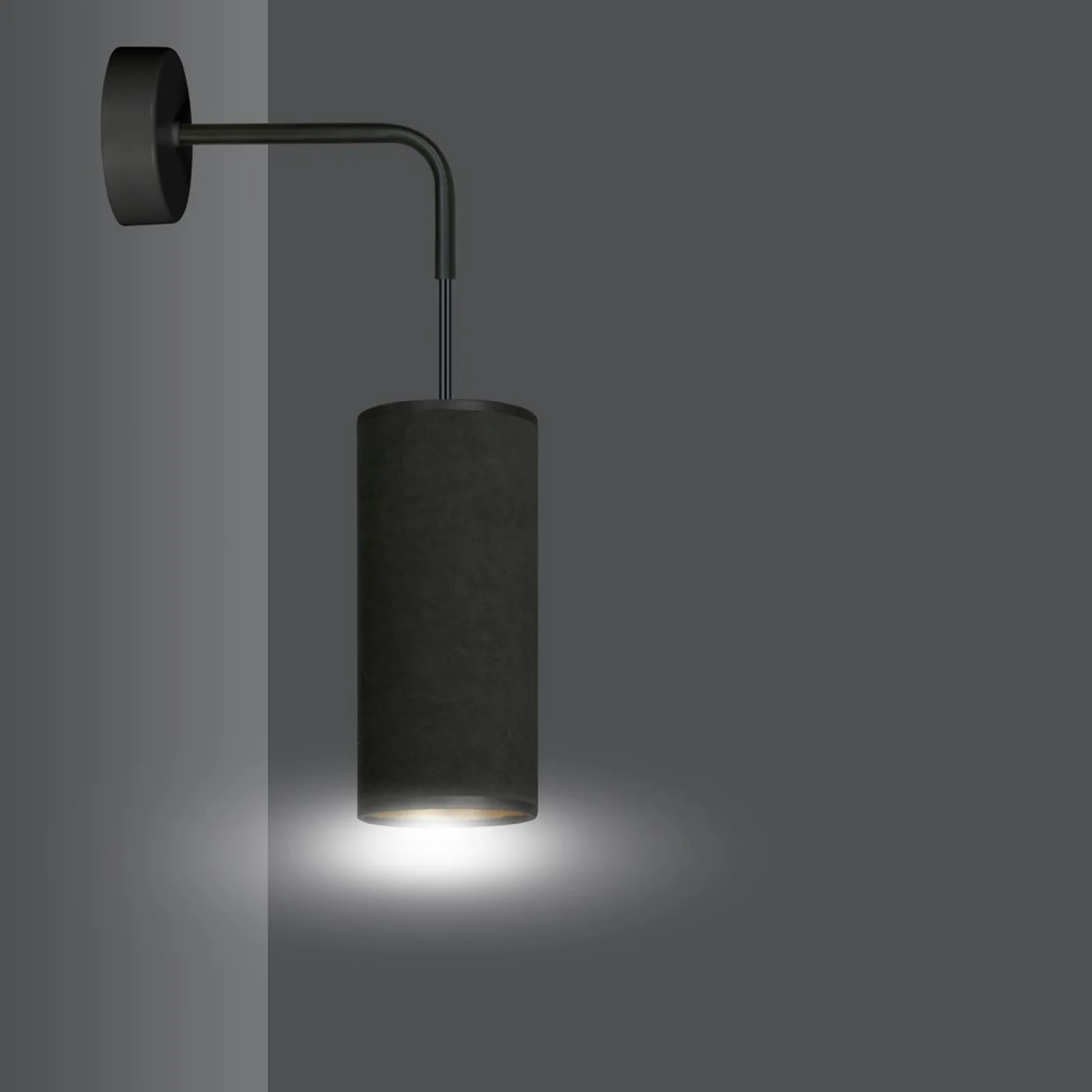 Sklep Kaja Ponadczasowa, czarno-złota lampa ścienna 1067/K1 BENTE | Kaja* Kinkiety Tradycyjne