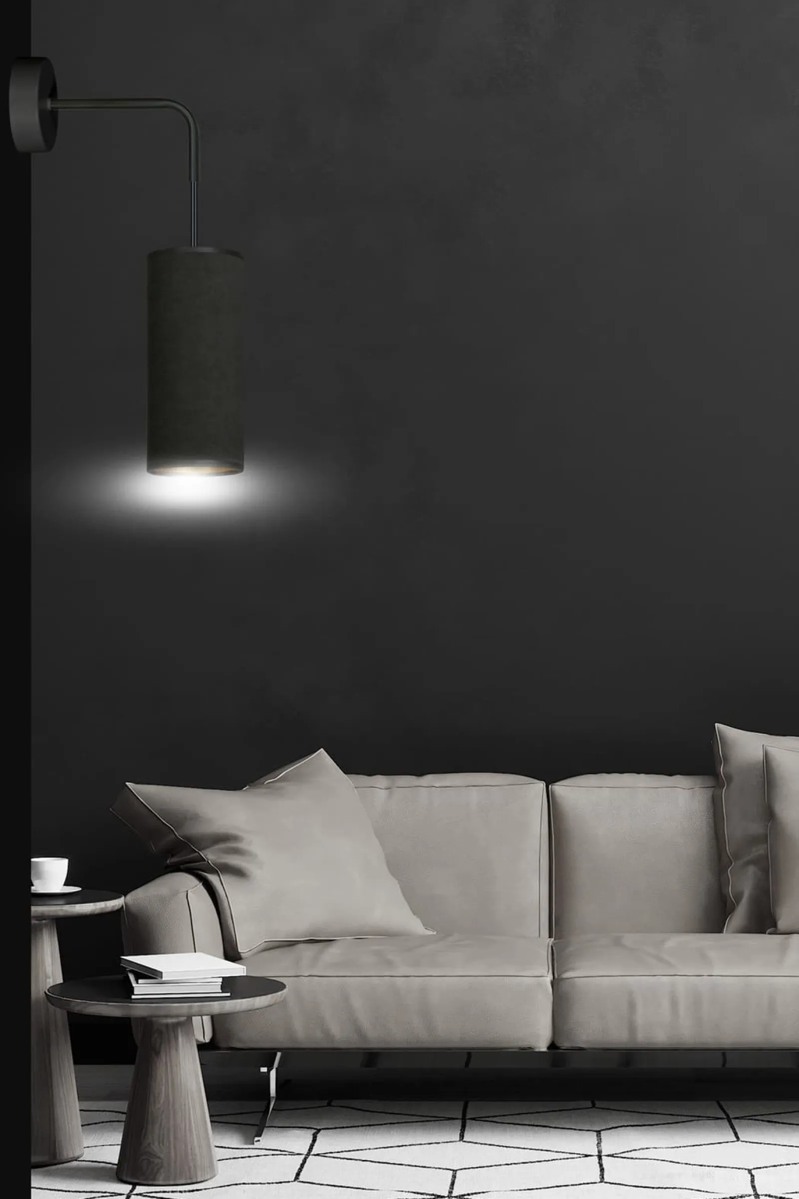 Sklep Kaja Ponadczasowa, czarno-złota lampa ścienna 1067/K1 BENTE | Kaja* Kinkiety Tradycyjne