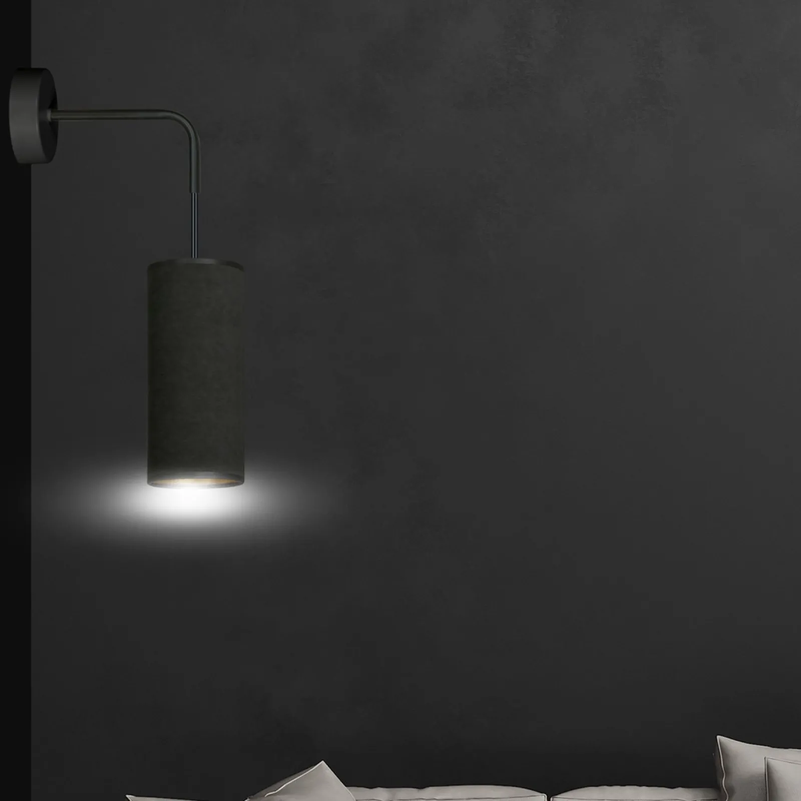 Sklep Kaja Ponadczasowa, czarno-złota lampa ścienna 1067/K1 BENTE | Kaja* Kinkiety Tradycyjne