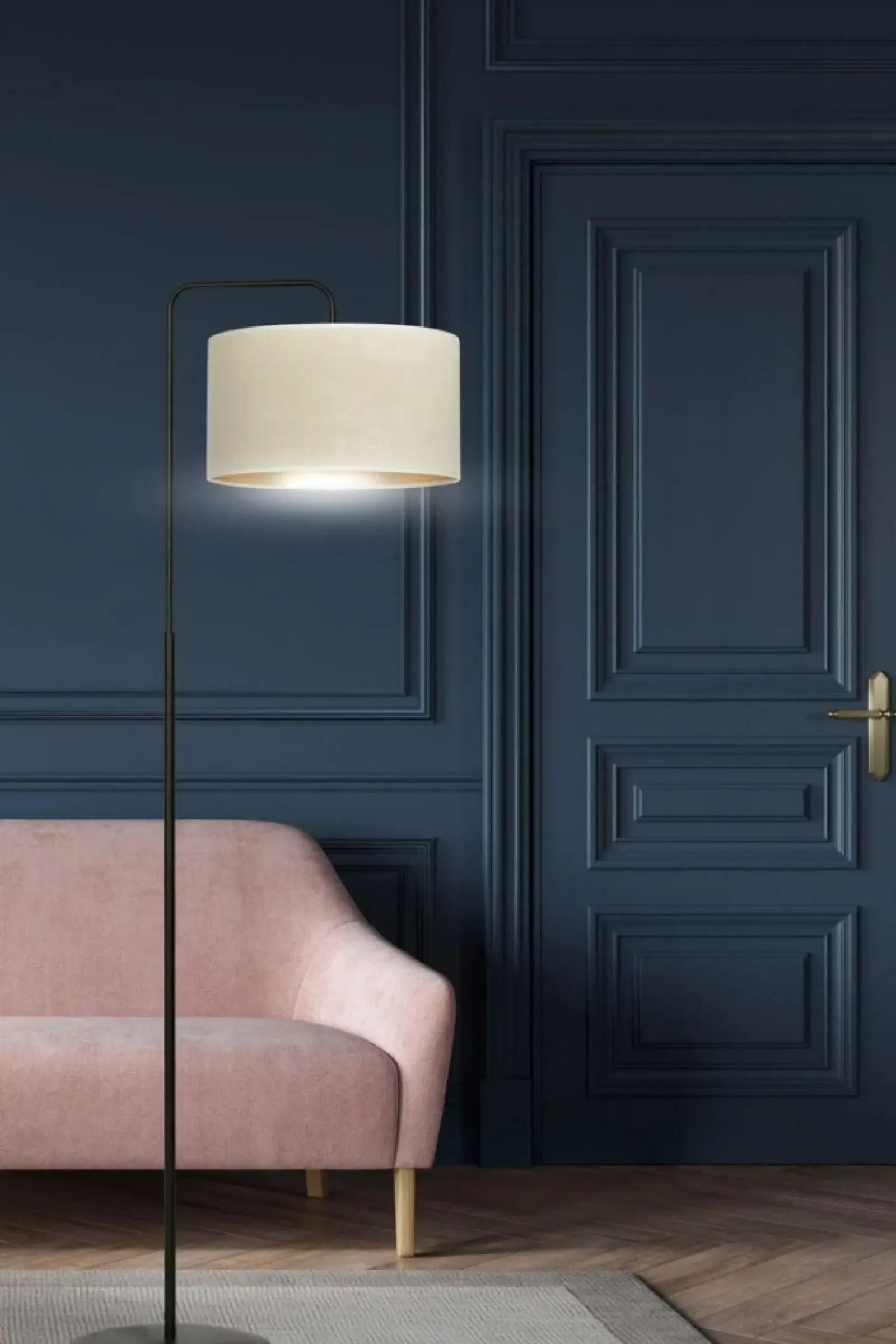 Sklep Kaja Ponadczasowa lampa podłogowa do salonu 1052/LP1 HILDE | Kaja* Lampy Podłogowe Z Abażurem|Tradycyjne Lampy Podłogowe