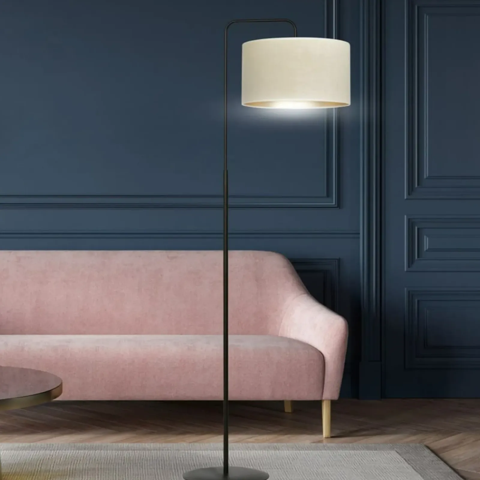 Sklep Kaja Ponadczasowa lampa podłogowa do salonu 1052/LP1 HILDE | Kaja* Lampy Podłogowe Z Abażurem|Tradycyjne Lampy Podłogowe