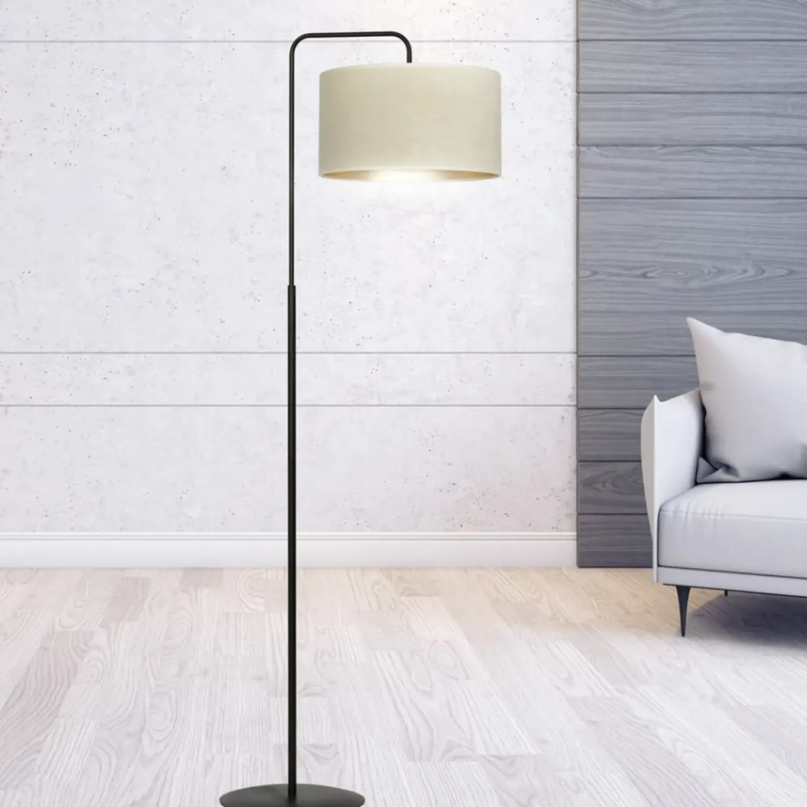 Sklep Kaja Ponadczasowa lampa podłogowa do salonu 1052/LP1 HILDE | Kaja* Lampy Podłogowe Z Abażurem|Tradycyjne Lampy Podłogowe