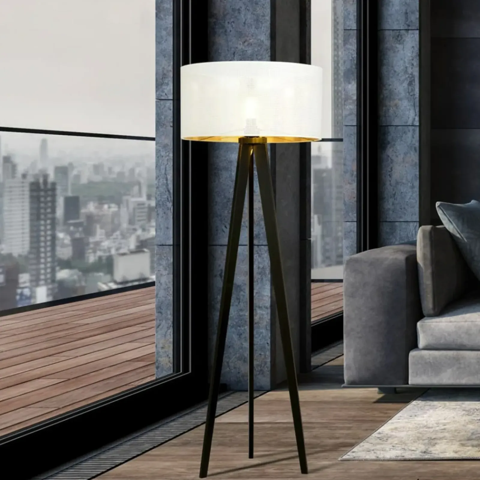 Sklep Kaja Ponadczasowa lampa podłogowa z abażurem 1147/LP1 ASTON | Kaja* Lampy Podłogowe Z Abażurem|Tradycyjne Lampy Podłogowe