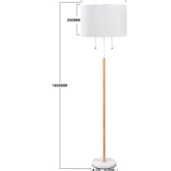 Sklep Kaja Ponadczasowa lampa podłogowa do sypialni LP-0304/2F WH FOGO | Kaja* Lampy Podłogowe Z Abażurem|Tradycyjne Lampy Podłogowe