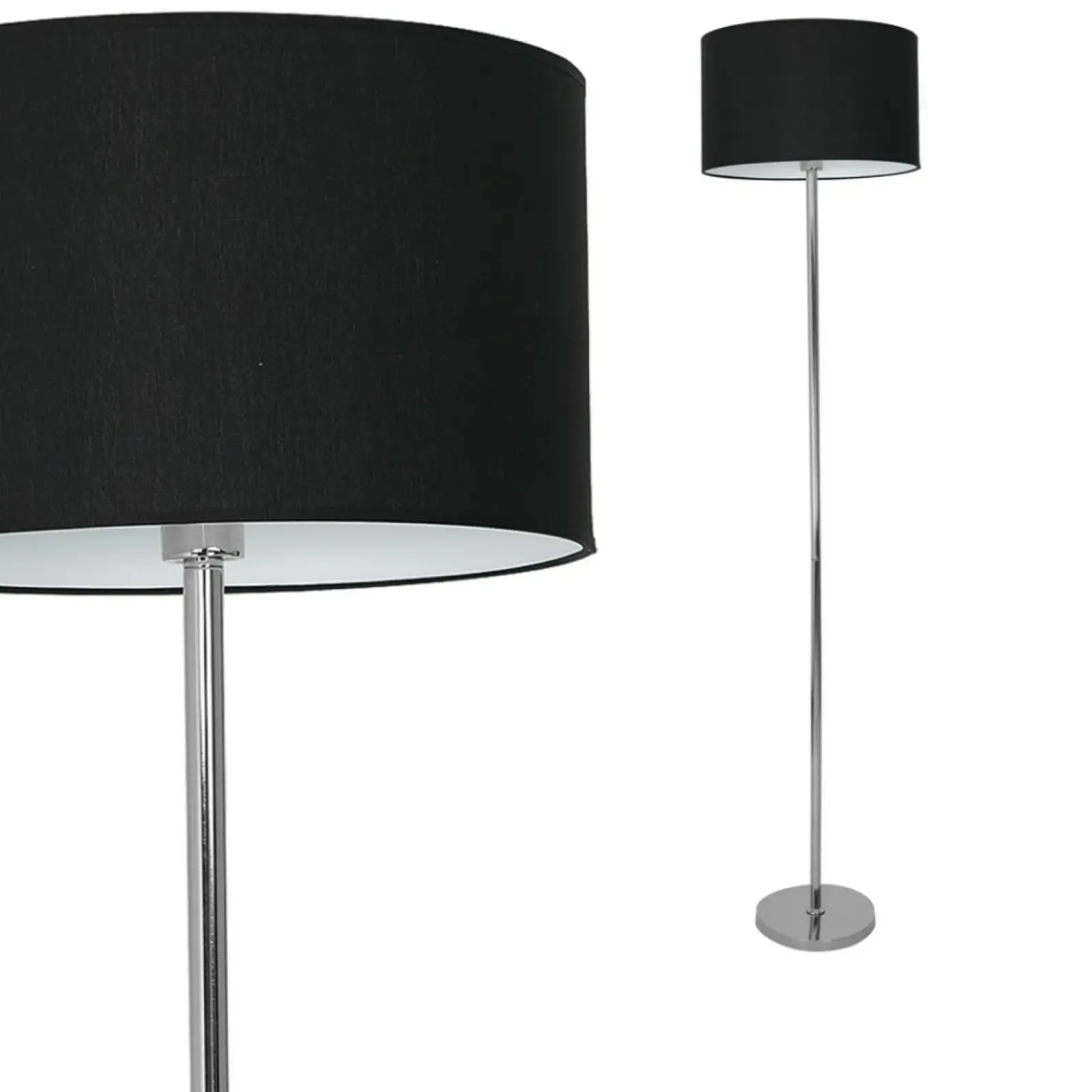 Sklep Kaja Ponadczasowa lampa podłogowa z czarnym abażurem ML6382 CASINO | Kaja* Lampy Podłogowe Z Abażurem|Tradycyjne Lampy Podłogowe