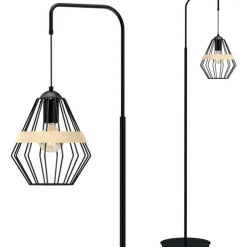 Sklep Kaja Ponadczasowa lampa podłogowa, druciany klosz MLP5528 z serii CLIFF | Kaja Oświet* Tradycyjne Lampy Podłogowe
