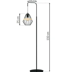 Sklep Kaja Ponadczasowa lampa podłogowa, druciany klosz MLP5528 z serii CLIFF | Kaja Oświet* Tradycyjne Lampy Podłogowe