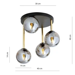 Sklep Kaja Ponadczasowa lampa sufitowa z ciemnymi kloszami 1259/4 z serii DOLCE* Plafony Nowoczesne