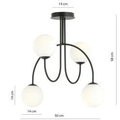 Sklep Kaja Ponadczasowa lampa sufitowa z kloszami 1288/4A z serii ARCHI | Kaja Shop