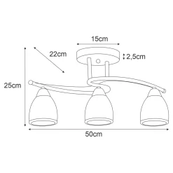 Sklep Kaja Ponadczasowa lampa sufitowa K-JSL-8090/3 CHR SAMIRA | Kaja Oświetlenie* Randole Tradycyjne|Żyrandole Tradycyjne - Retro