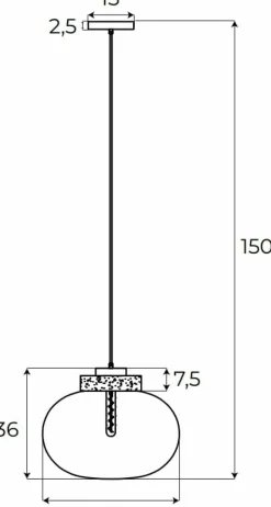 Sklep Kaja Ponadczasowa lampa wisząca, płaski klosz MX P0518 MOONSTONE | Kaja Online