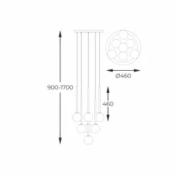 Sklep Kaja Ponadczasowa lampa wisząca na schody P0574-07F-F7AA ARCTURUS | Kaja Hot