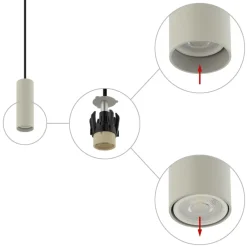 Sklep Kaja Ponadczasowa lampa wisząca, tuba 12,5cm 10900 FOURTY | Kaja szary New