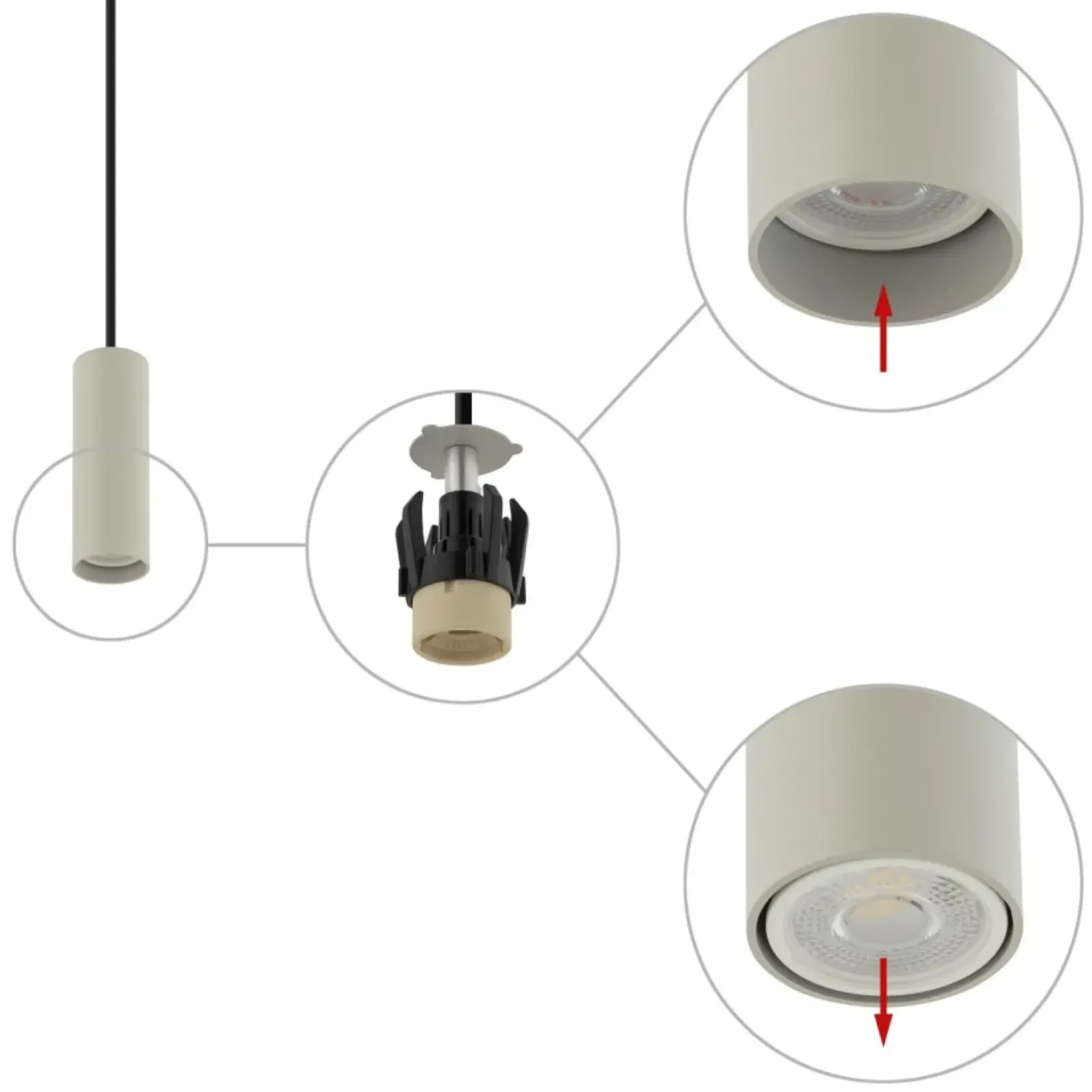 Sklep Kaja Ponadczasowa lampa wisząca, tuba 12,5cm 10900 FOURTY | Kaja szary New
