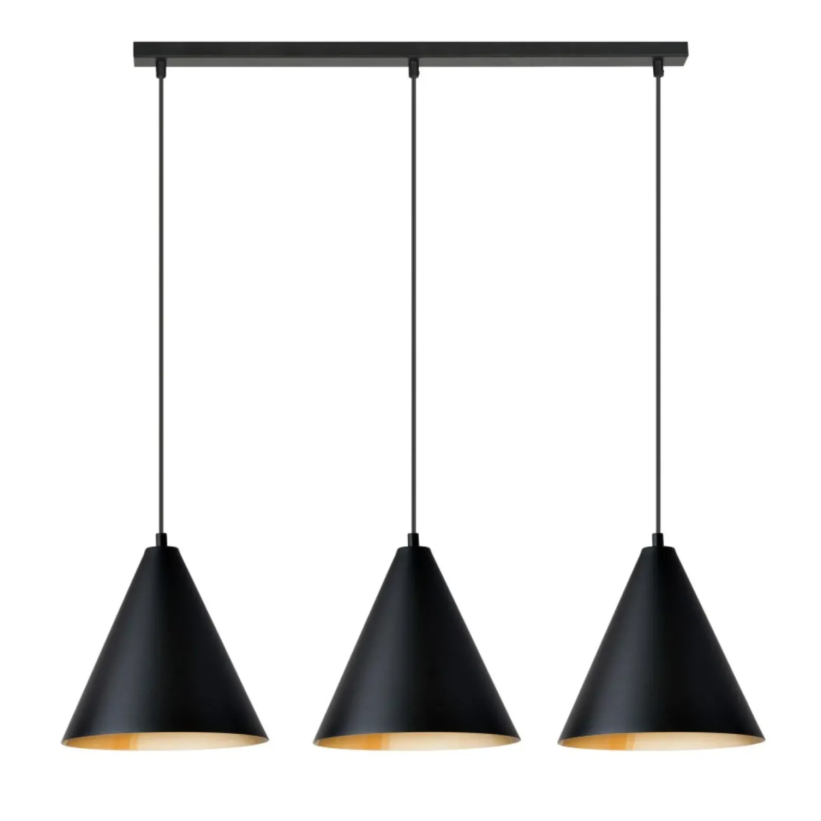 Sklep Kaja Porójna lampa wisząca z czarno-złotymi kloszami 1272/3 z serii REBEL Sale
