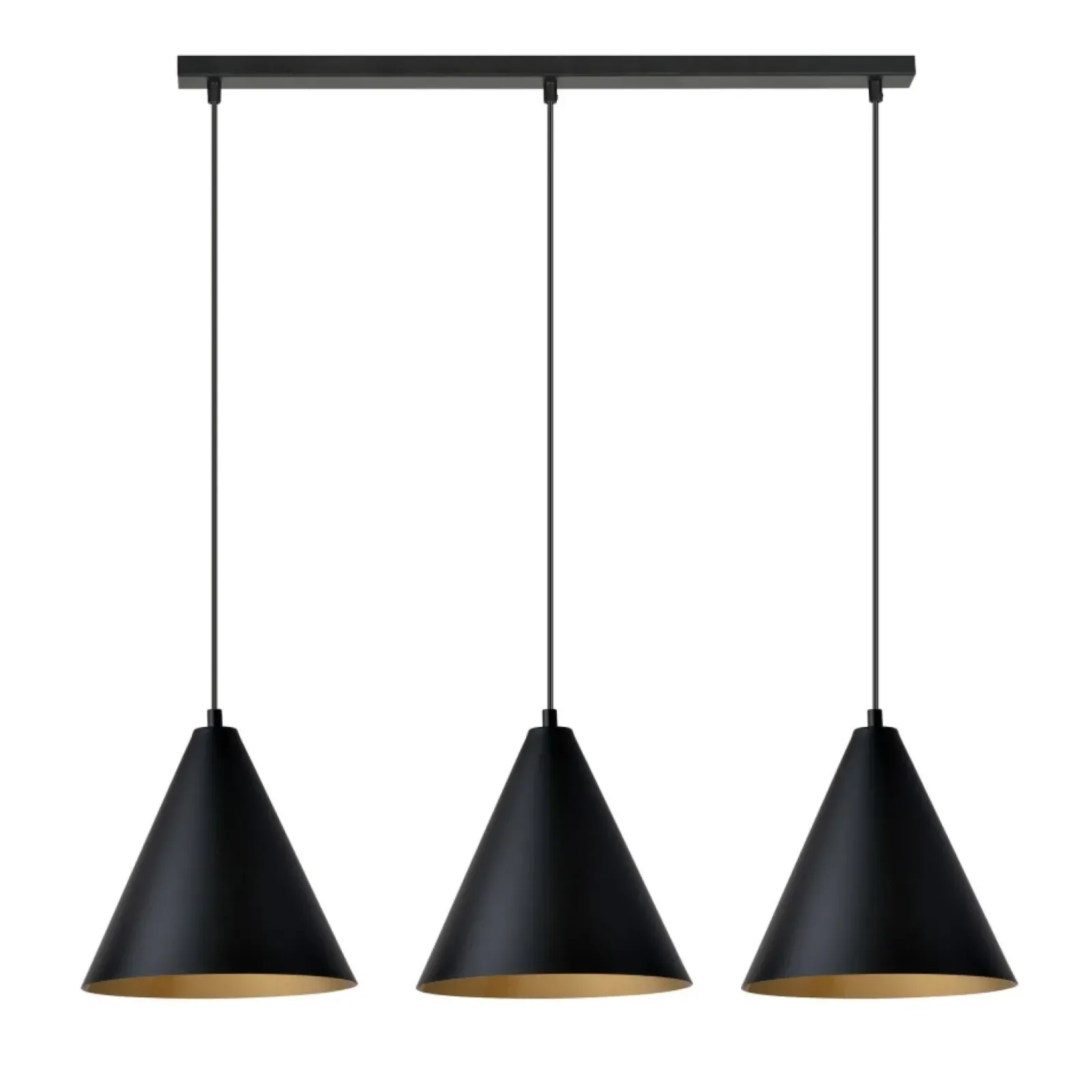 Sklep Kaja Porójna lampa wisząca z czarno-złotymi kloszami 1272/3 z serii REBEL Sale