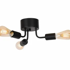 Sklep Kaja Potrójna, czarna lampa sufitowa bez kloszy LX 838 BRENDA | Kaja Cheap
