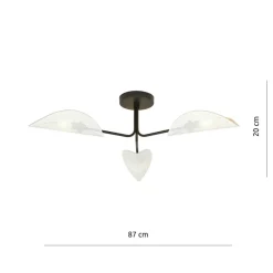 Sklep Kaja Potrójna, czarno-biała lampa sufitowa 1173/3 GOMEZ | Kaja Oświetlenie Fashion