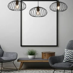 Sklep Kaja Potrójna lampa wisząca, brązowe elementy MLP7960 z serii MERIDIANO | Kaja Oświet Best