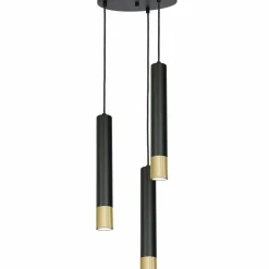 Sklep Kaja Potrójna lampa wisząca, czarno-złote tuby LX 1567 z serii NEST | Kaja Flash Sale