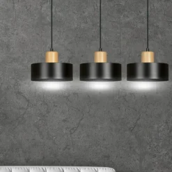 Sklep Kaja Potrójna lampa wisząca do rustykalnej kuchni 1046/3 TORIN | Kaja czarny Best Sale