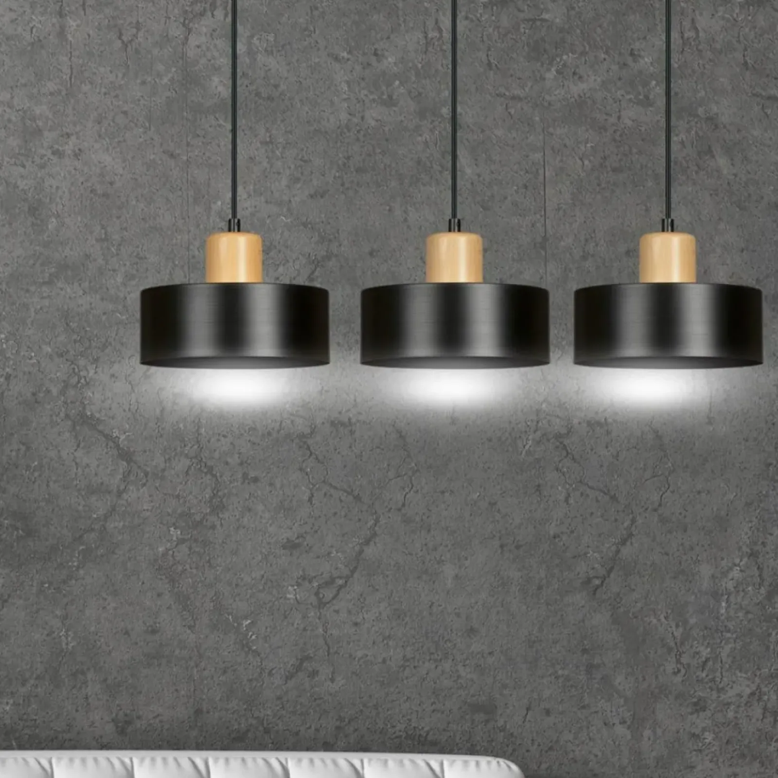 Sklep Kaja Potrójna lampa wisząca do rustykalnej kuchni 1046/3 TORIN | Kaja czarny Best Sale