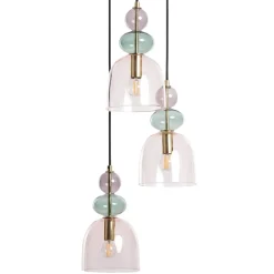 Sklep Kaja Potrójna lampa wisząca, kolorowe klosze ABR-3KOLOK-F KOLORENO | Kaja fioletowy Best Sale