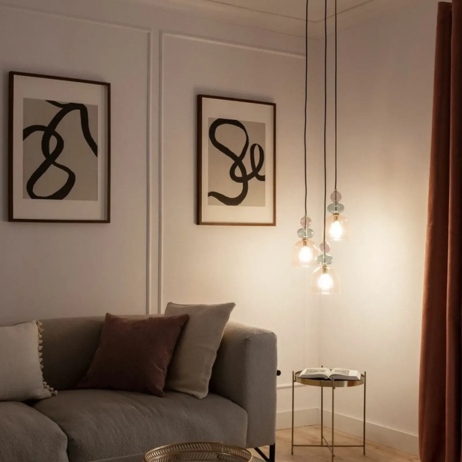 Sklep Kaja Potrójna lampa wisząca, kolorowe klosze ABR-3KOLOK-F KOLORENO | Kaja fioletowy Best Sale