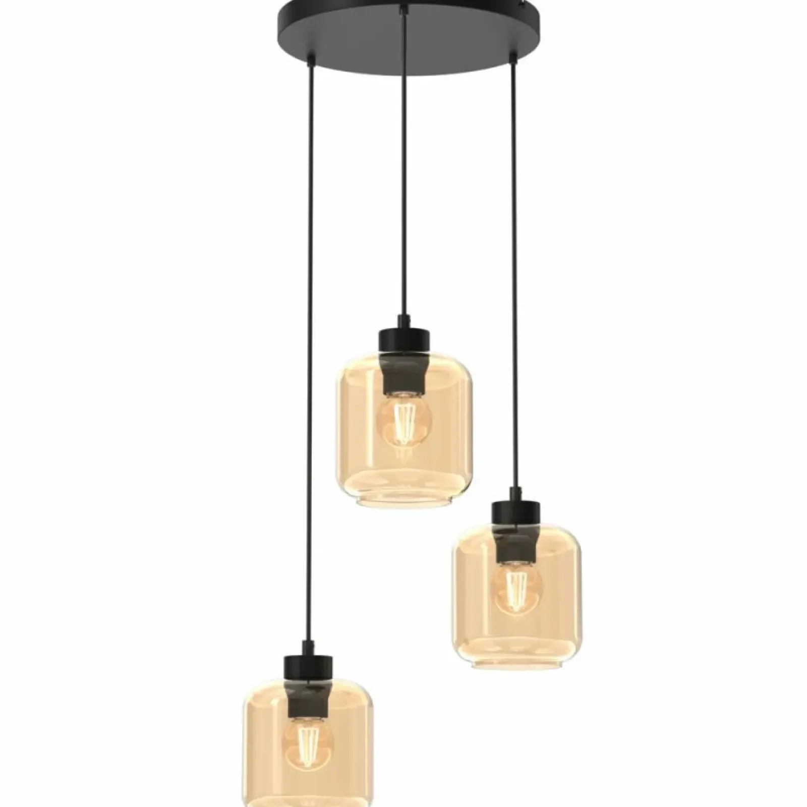 Sklep Kaja Potrójna lampa wisząca, kremowe klosze MLP8372 SOMBRA | Kaja Sale