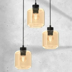 Sklep Kaja Potrójna lampa wisząca, kremowe klosze MLP8372 SOMBRA | Kaja Sale