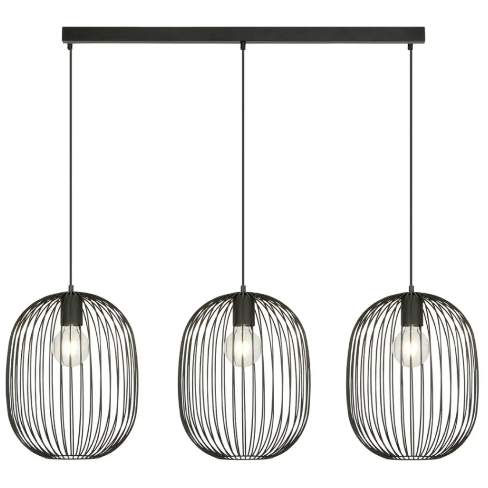 Sklep Kaja Potrójna lampa wisząca, loftowa, na listwie 1304/3 z serii ONYX | Kaja czarny Sale