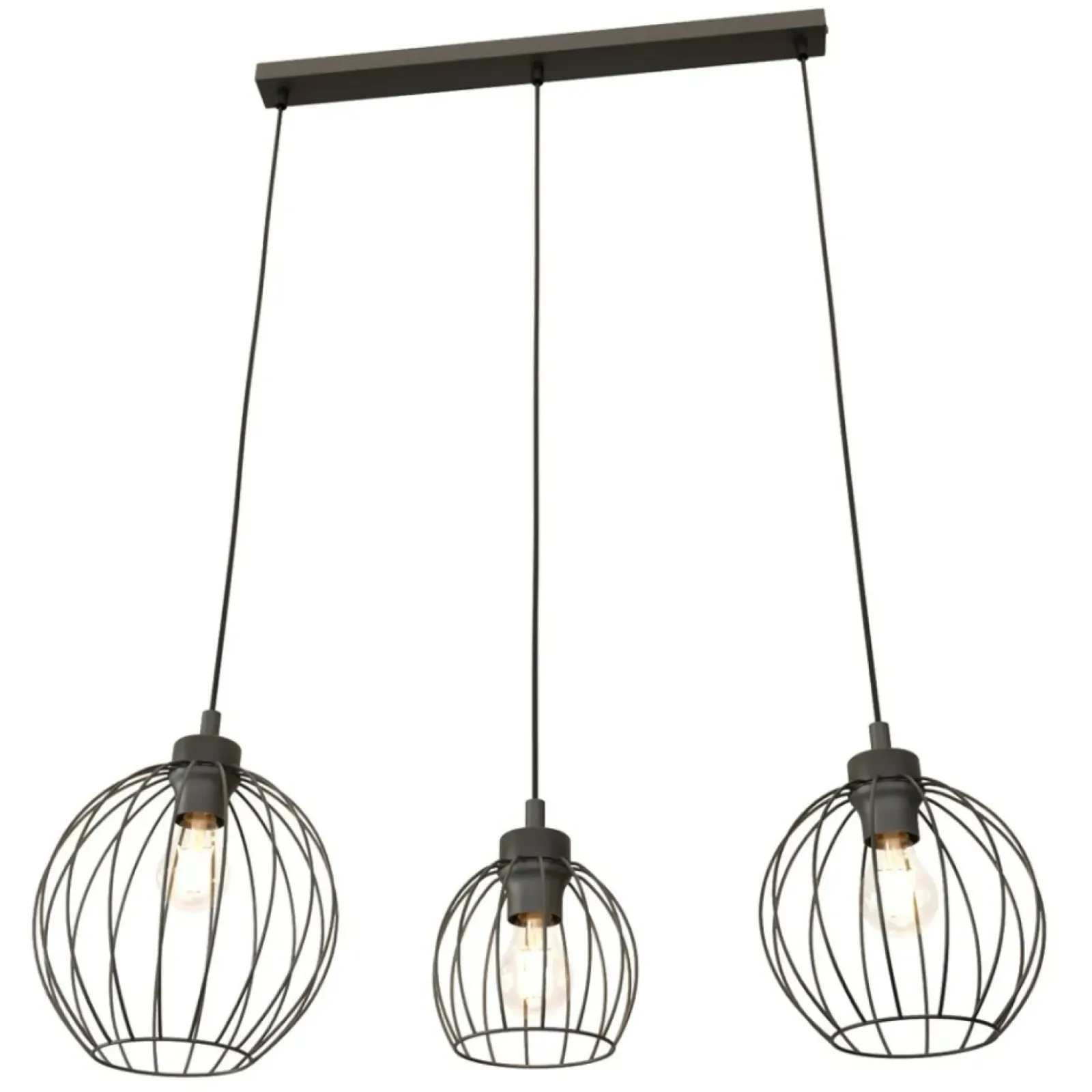 Sklep Kaja Potrójna lampa wisząca, regulowana wysokość 1369/3 z serii NANDO czarny Outlet