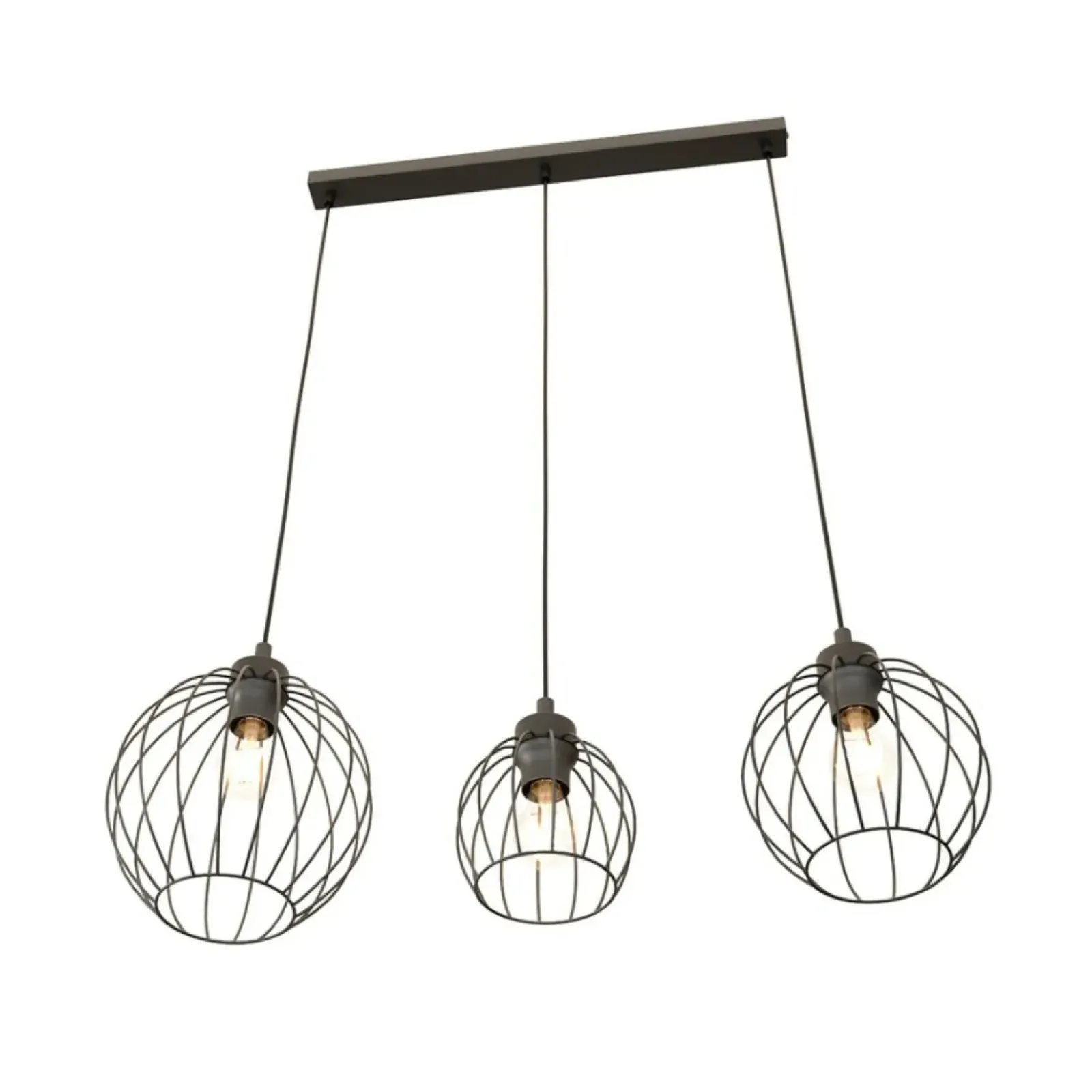 Sklep Kaja Potrójna lampa wisząca, regulowana wysokość 1369/3 z serii NANDO czarny Outlet
