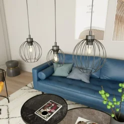 Sklep Kaja Potrójna lampa wisząca, regulowana wysokość 1369/3 z serii NANDO czarny Outlet