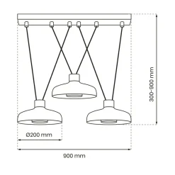 Sklep Kaja Potrójna lampa wisząca w loftowym wydaniu MLP8820 z serii LINEA | Kaja Oświetlen Flash Sale
