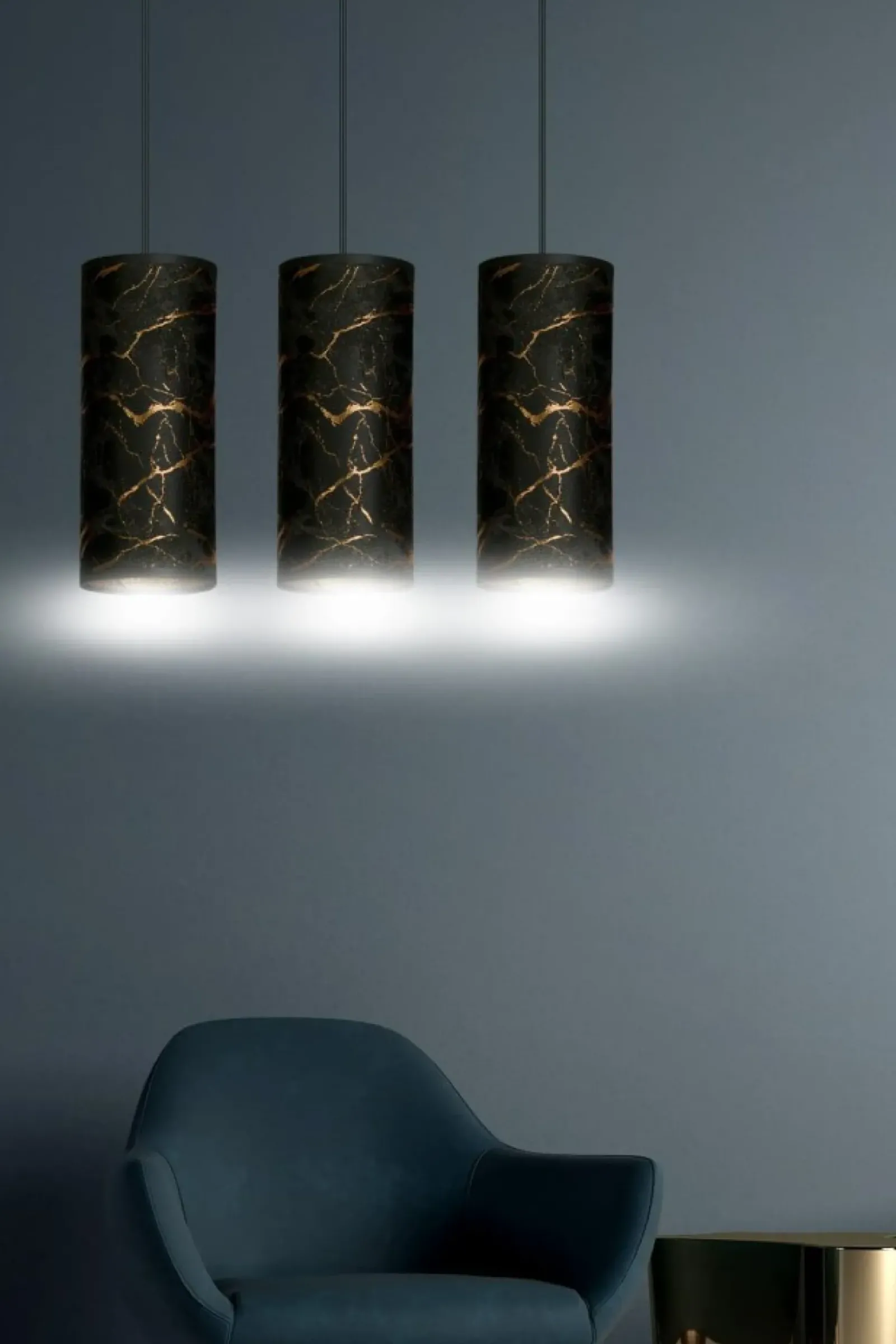 Sklep Kaja Potrójna lampa wisząca z abażurami 1056/3 KARLI | Kaja Oświetlenie czarny Best