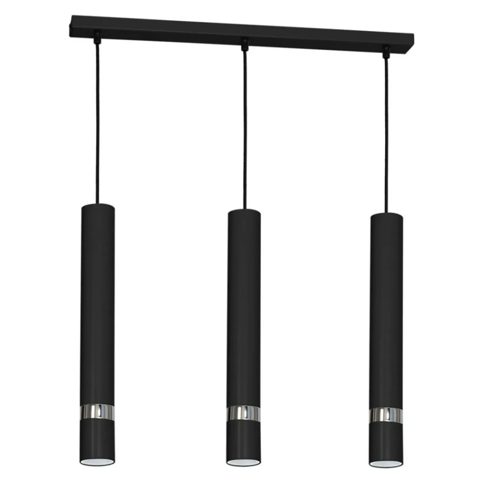 Sklep Kaja Potrójna lampa wisząca z czarnymi tubami, z chromem MLP1414 z serii JOKER | Kaja Cheap