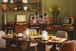 Sklep Kaja Potrójna lampa wisząca z dekoracyjnymi kloszami K-5267 z serii DOKA* Randole Tradycyjne|Żyrandole Z Kloszami