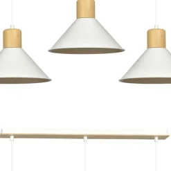 Sklep Kaja Potrójna lampa wisząca z dodatkami drewna 1045/3 ROWEN | Kaja biały Shop