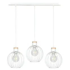 Sklep Kaja Potrójna lampa wisząca z drucianymi kloszami 755/3 | Kaja Oświetlenie biały Flash Sale