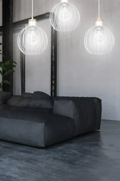 Sklep Kaja Potrójna lampa wisząca z drucianymi kloszami 755/3 | Kaja Oświetlenie biały Flash Sale