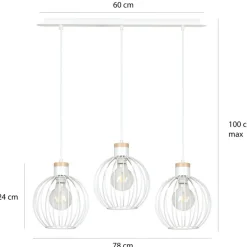 Sklep Kaja Potrójna lampa wisząca z drucianymi kloszami 755/3 | Kaja Oświetlenie biały Flash Sale